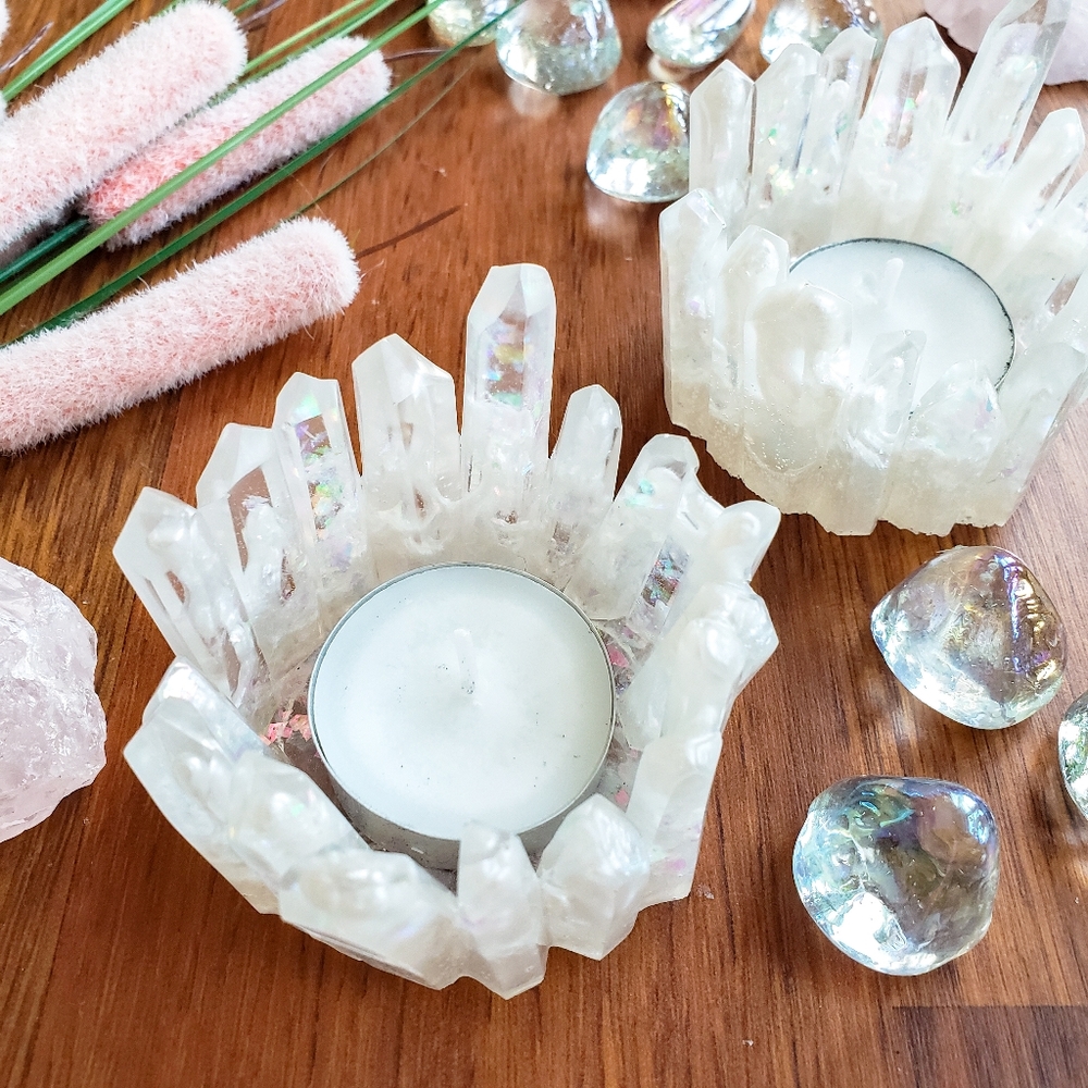 SOLD, Crystal Inspired Resin Tealight Candle Holder - Picture 7 of 13